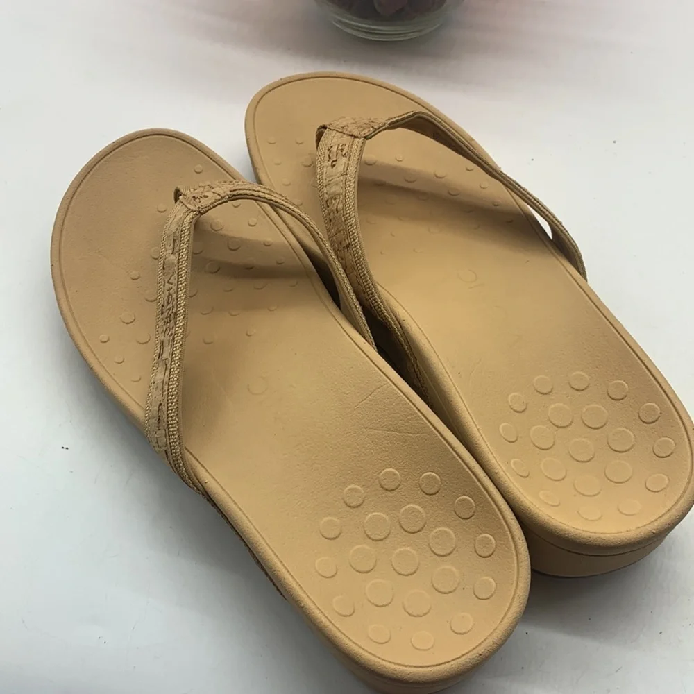 Vionic High Tide Tan Cork Platform  Flip Flop Sz 11 VIO0120